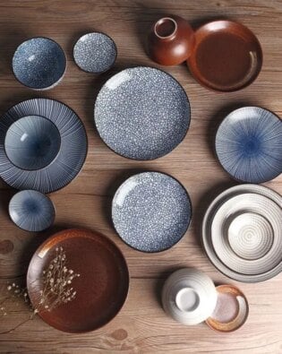 japanese traditional style ceramic dinner plates porcelain dishes saucer plate sushi plate rice noddle dinnerware